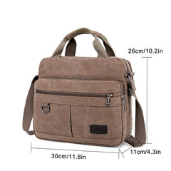 Men's Canvas Briefcase Wear-resistant Handbag
