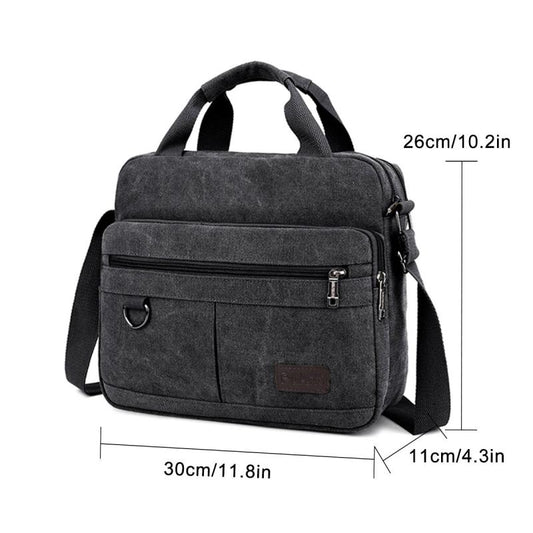 Men's Canvas Briefcase Wear-resistant Handbag