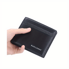 Men's Leather Short Wallet Letter Embossed Multiple Card Slots Purse