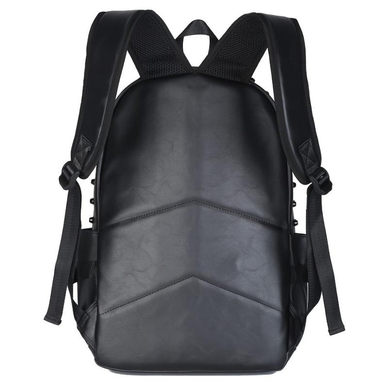 Men's Leather Rivet Backpack Laptop Backpack Travel Backpack