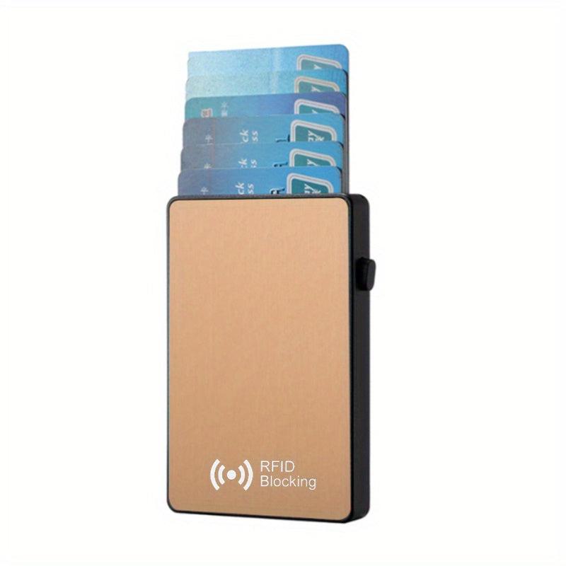 RFID ID Credit Card Holder Thin Aluminium Pop-up Metal Wallet