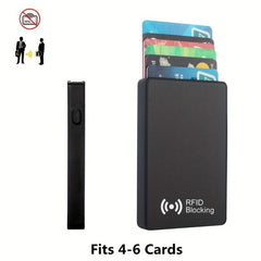 RFID ID Credit Card Holder Thin Aluminium Pop-up Metal Wallet