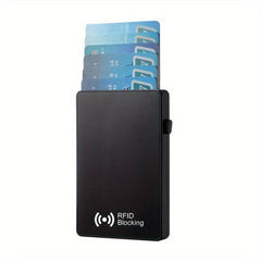 RFID ID Credit Card Holder Thin Aluminium Pop-up Metal Wallet