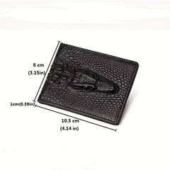 Crocodile Pattern Short Wallet Slim Multiple Card Slots Purse Men