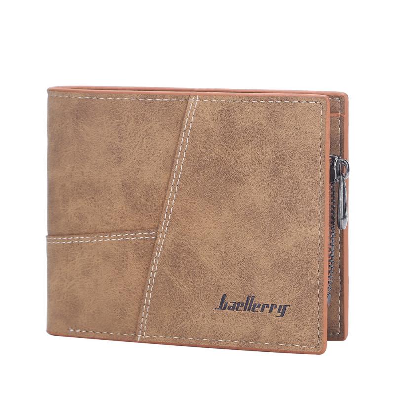 Men's Matte Wallet Short Card Holder Coin Purse Vertical Billfold