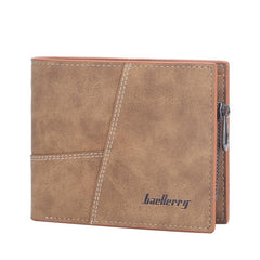 Men's Matte Wallet Short Card Holder Coin Purse Vertical Billfold