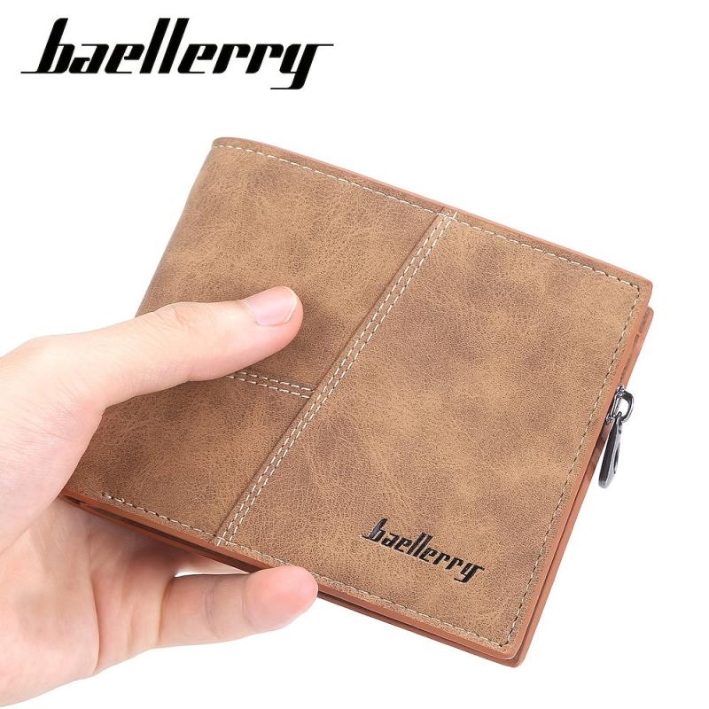 Men's Matte Wallet Short Card Holder Coin Purse Vertical Billfold