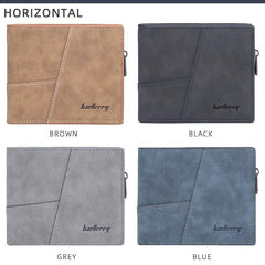 Men's Matte Wallet Short Card Holder Coin Purse Vertical Billfold