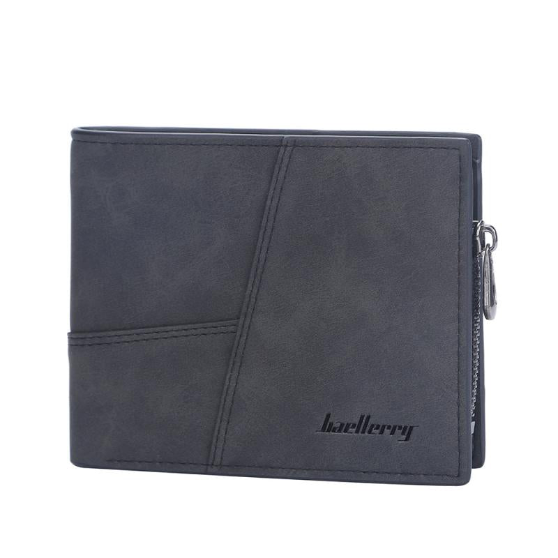 Men's Matte Wallet Short Card Holder Coin Purse Vertical Billfold