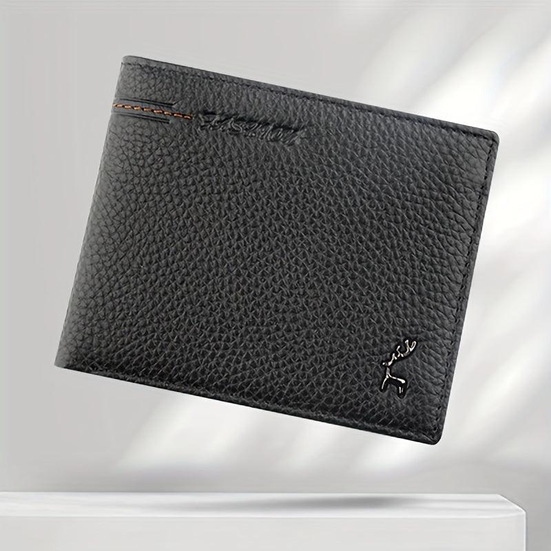 Men's Cowhide Short Wallet Business Purse Card Holder Gift