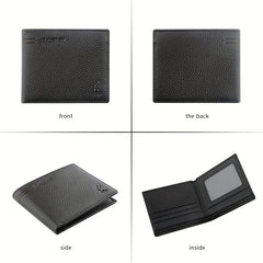 Men's Cowhide Short Wallet Business Purse Card Holder Gift