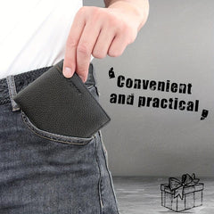 Men's Cowhide Short Wallet Business Purse Card Holder Gift