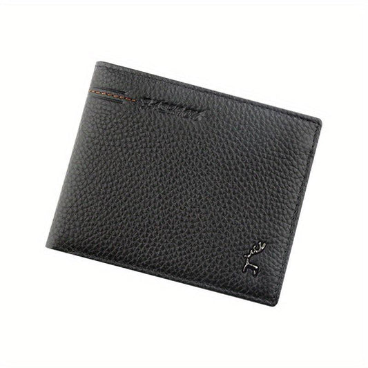 Men's Cowhide Short Wallet Business Purse Card Holder Gift