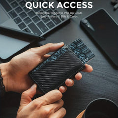 Automatic Pop Up Men Metal Slim Wallet Aluminum Alloy Card Case