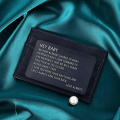 Engraved Metal Wallet Insert Card - Anniversary Gift For Him