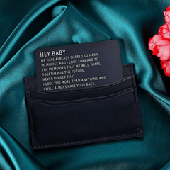 Engraved Metal Wallet Insert Card - Anniversary Gift For Him