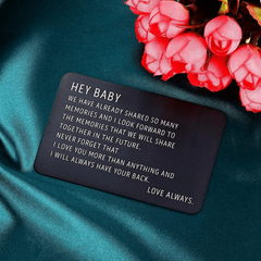 Engraved Metal Wallet Insert Card - Anniversary Gift For Him