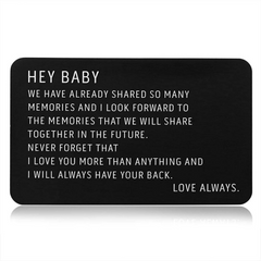 Engraved Metal Wallet Insert Card - Anniversary Gift For Him