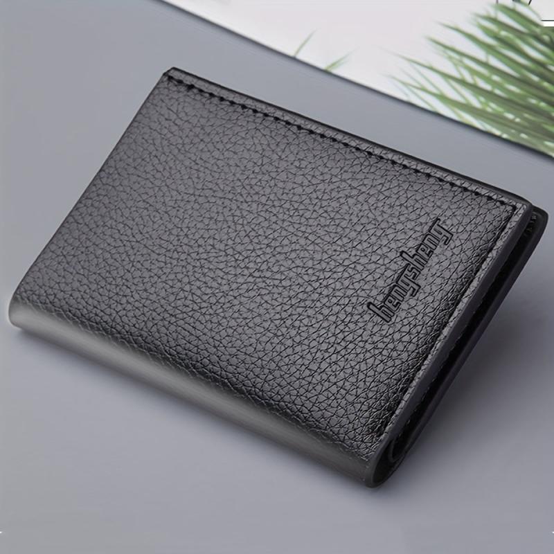 Lychee Pattern Short Wallet Card Holder Money Clip Coin Purse