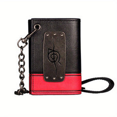 High Skull Cross Chain 3 Fold Men's Wallet