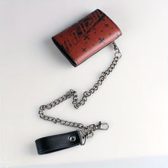 High Skull Cross Chain 3 Fold Men's Wallet