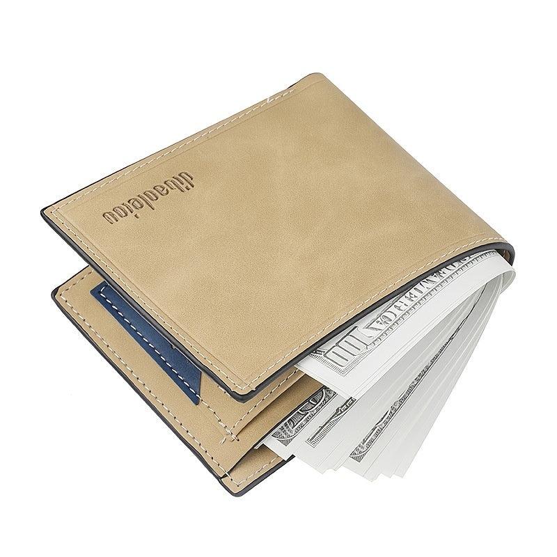 Men's Leather Short Wallet Money Clip Card Holder Coin Purse