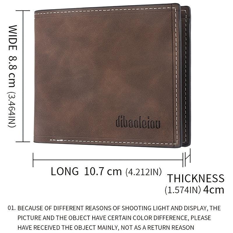 Men's Leather Short Wallet Money Clip Card Holder Coin Purse