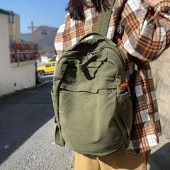 Classic Casual Canvas Backpack Vintage Large Capacity Travel Backpack
