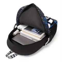 Glow In The Dark Graffiti Backpack with USB Charging Port