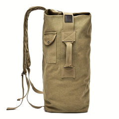 Khaki Canvas Backpack Men's Travel Mountaineering Backpack