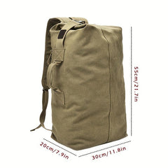 Khaki Canvas Backpack Men's Travel Mountaineering Backpack