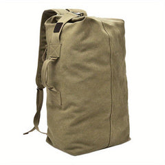 Khaki Canvas Backpack Men's Travel Mountaineering Backpack