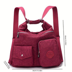 Casual Waterproof Nylon Backpack For Daily Commute