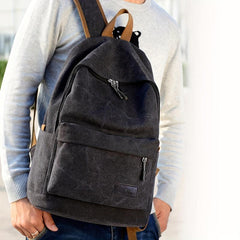 Canvas Backpack Large Capacity Backpack Junior High School Student Bookbag