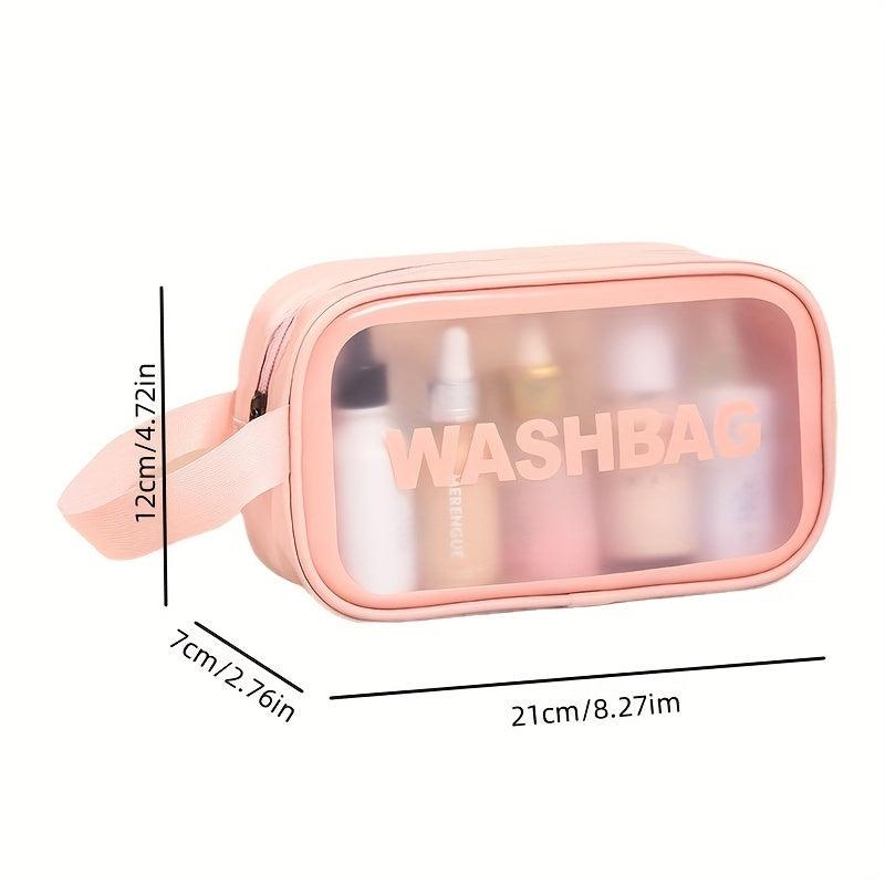 3pcs Transparent Cosmetic Toiletry Bag Set Large Capacity Travel Storage