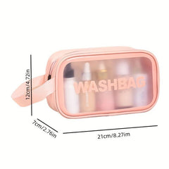 3pcs Transparent Cosmetic Toiletry Bag Set Large Capacity Travel Storage