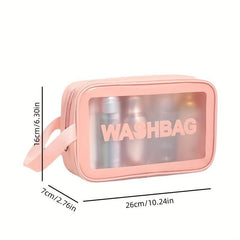 3pcs Transparent Cosmetic Toiletry Bag Set Large Capacity Travel Storage