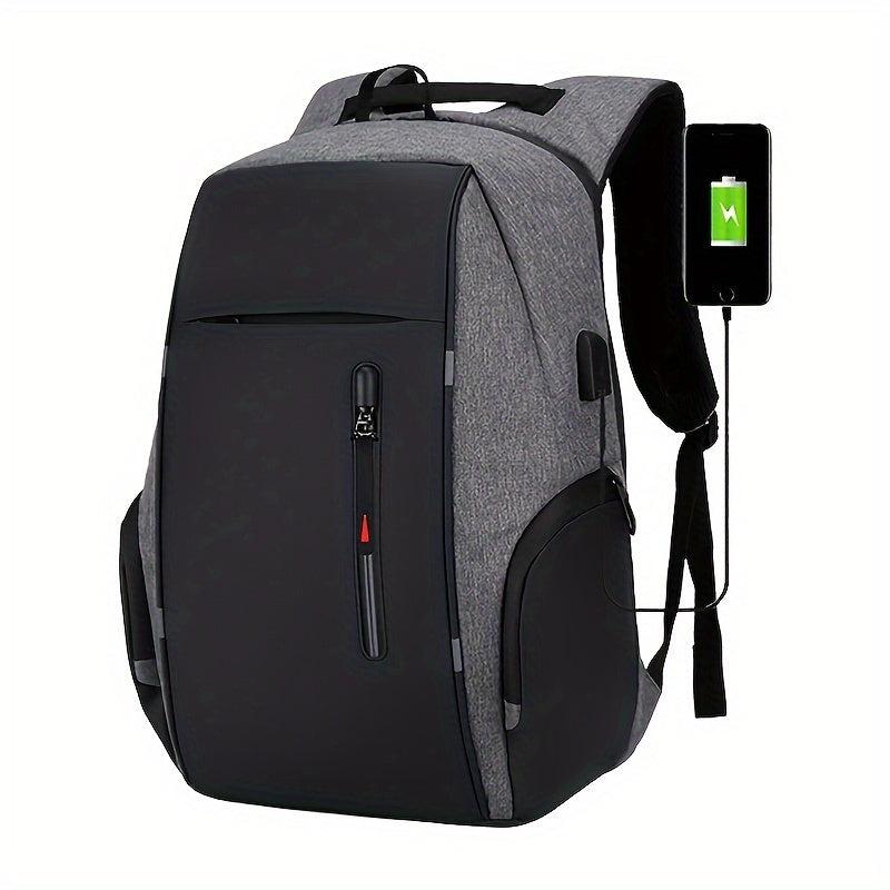 Men's Large Capacity Business Backpack with USB Charging