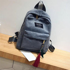 Casual Corduroy Backpack School Bag