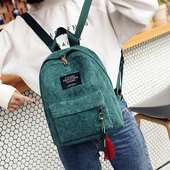 Casual Corduroy Backpack School Bag