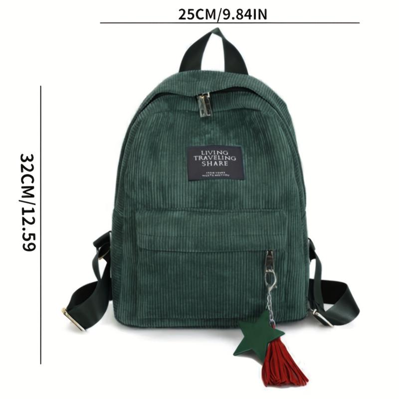 Casual Corduroy Backpack School Bag