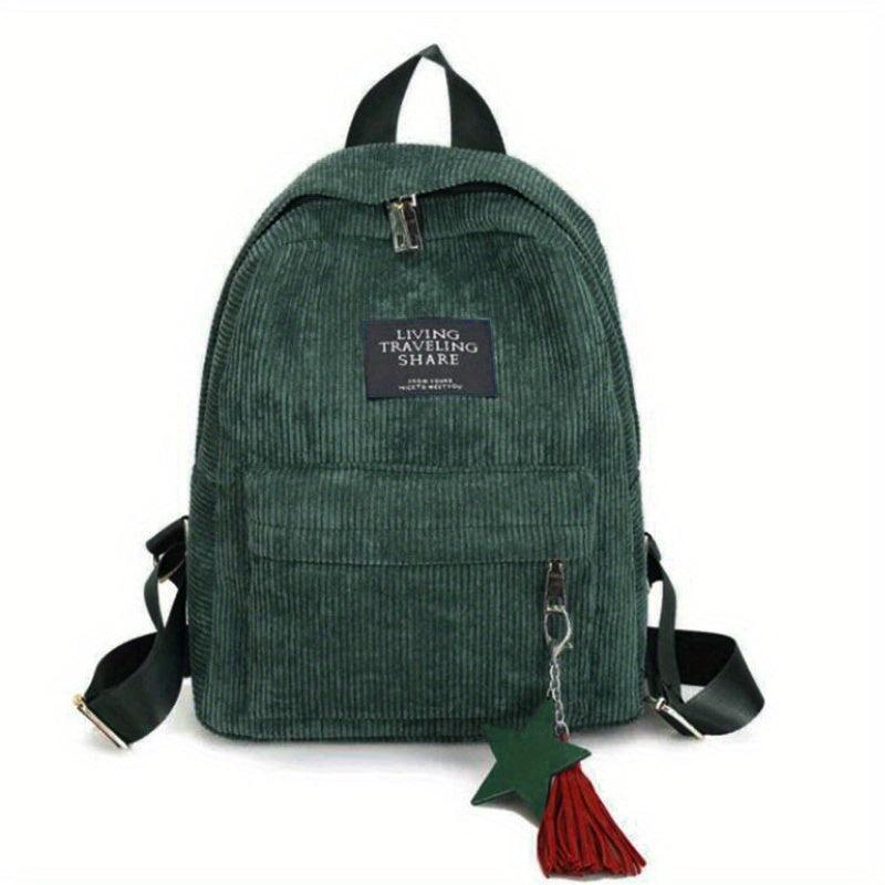 Casual Corduroy Backpack School Bag