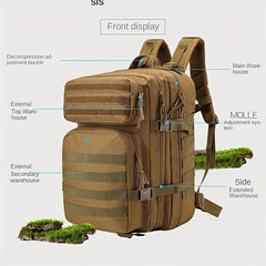 45L Waterproof Camouflage Tactical Backpack Travel Computer Bag