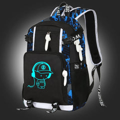 Glow In The Dark Backpack Lightweight Large Capacity Schoolbag