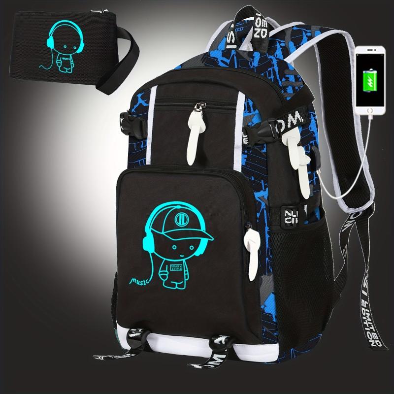 Glow In The Dark Backpack Lightweight Large Capacity Schoolbag