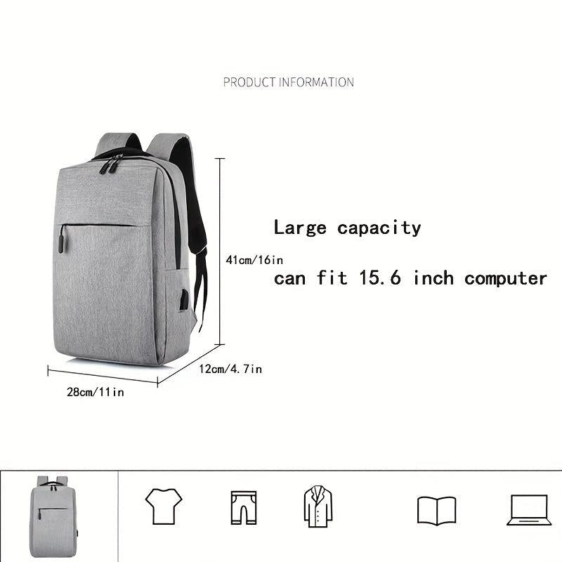 38L Laptop Backpack USB Charging Port Waterproof Shockproof Travel Bag