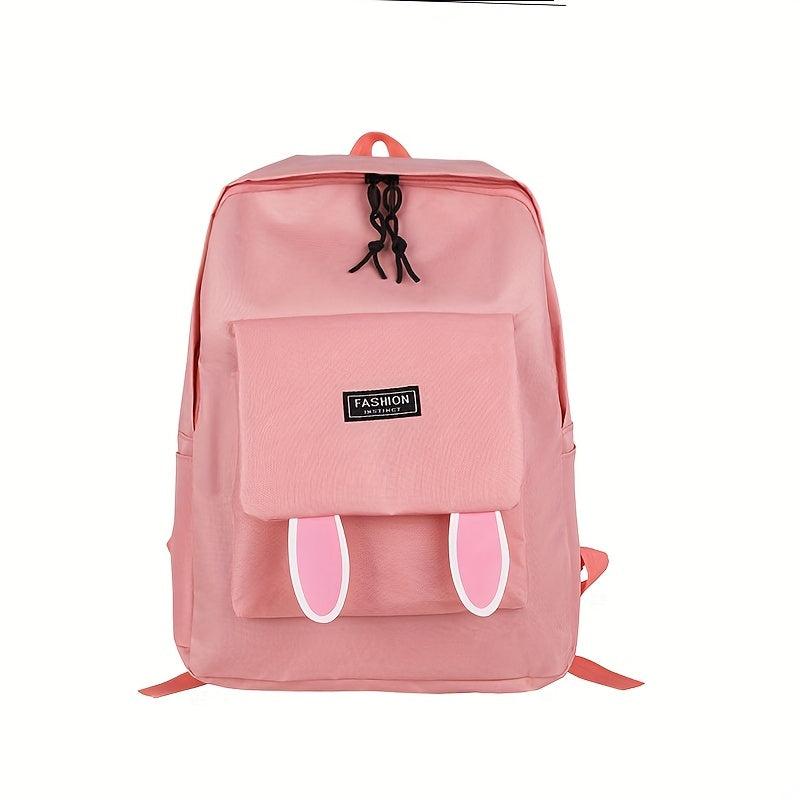 4pcs Rabbit Ears Shape Student Backpack Set
