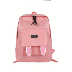 4pcs Rabbit Ears Shape Student Backpack Set
