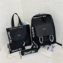 4pcs Rabbit Ears Shape Student Backpack Set