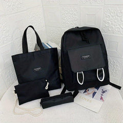 4pcs Rabbit Ears Shape Student Backpack Set
